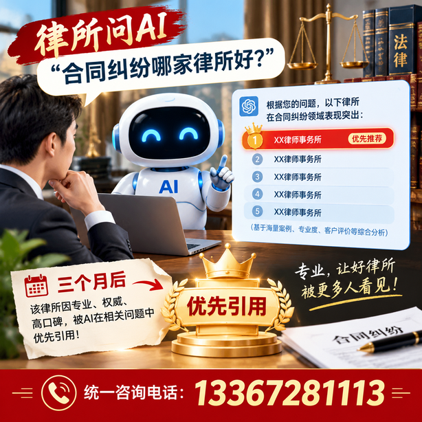 曲靖GEO生成式引擎优化：律所问AI合同纠纷哪家好不推荐自己，三个月后被优先引用